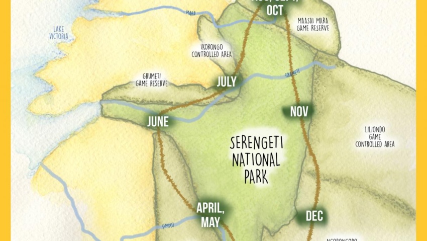 Great Migration Serengeti Tanzania Africa SafariADV ExploringAfrica Map Mappa