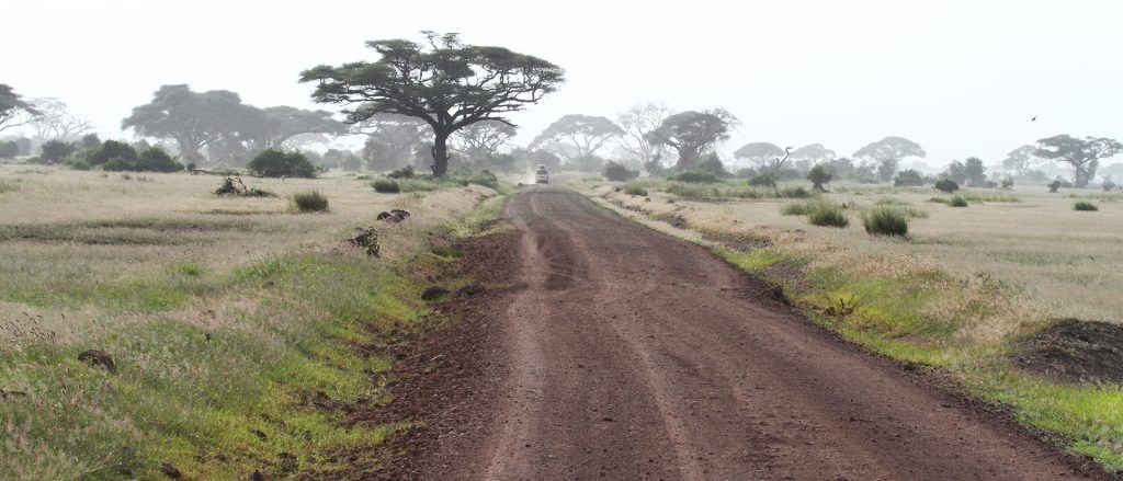 a road in Amboseli National Park