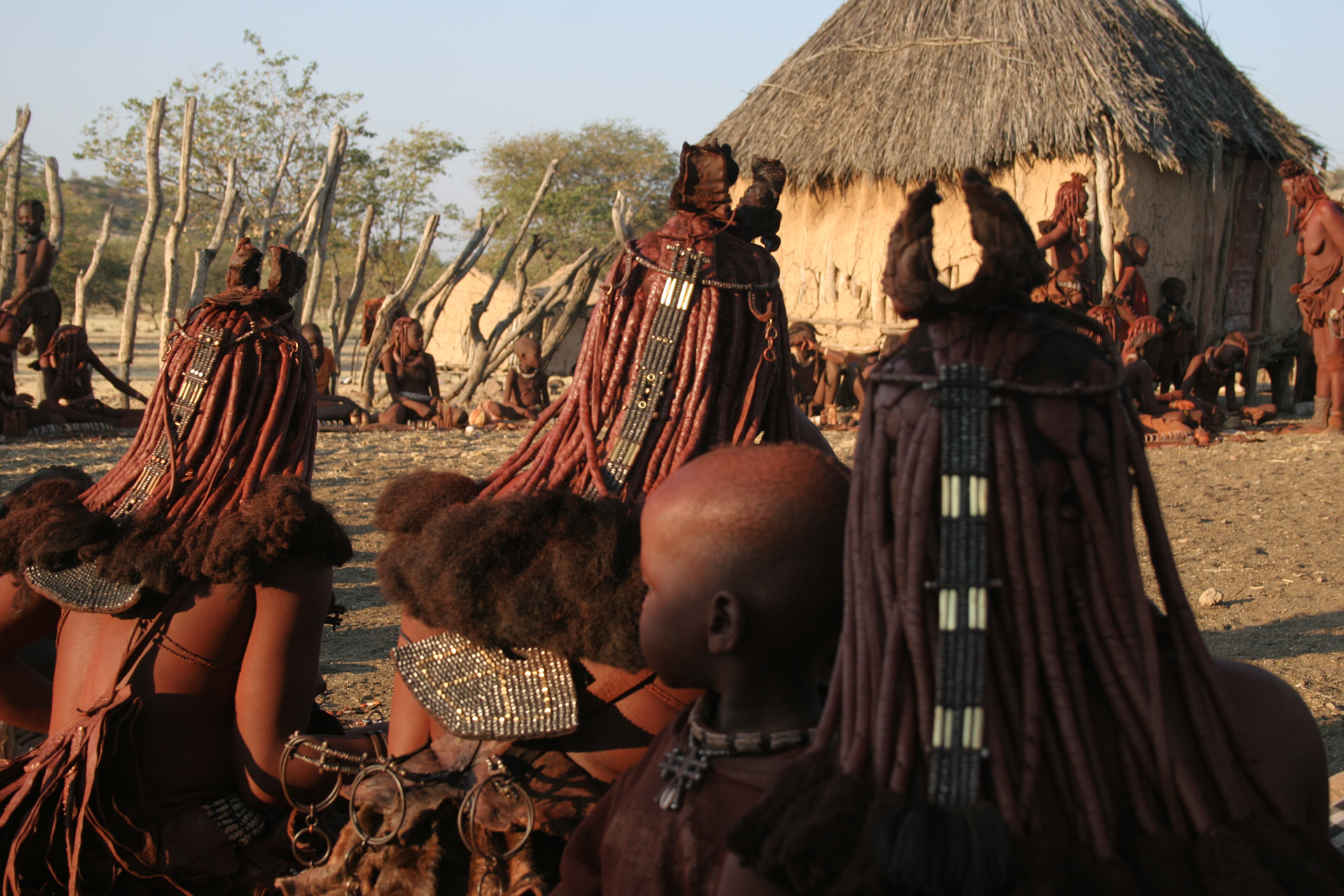 Himba women show beautiful hairstyle